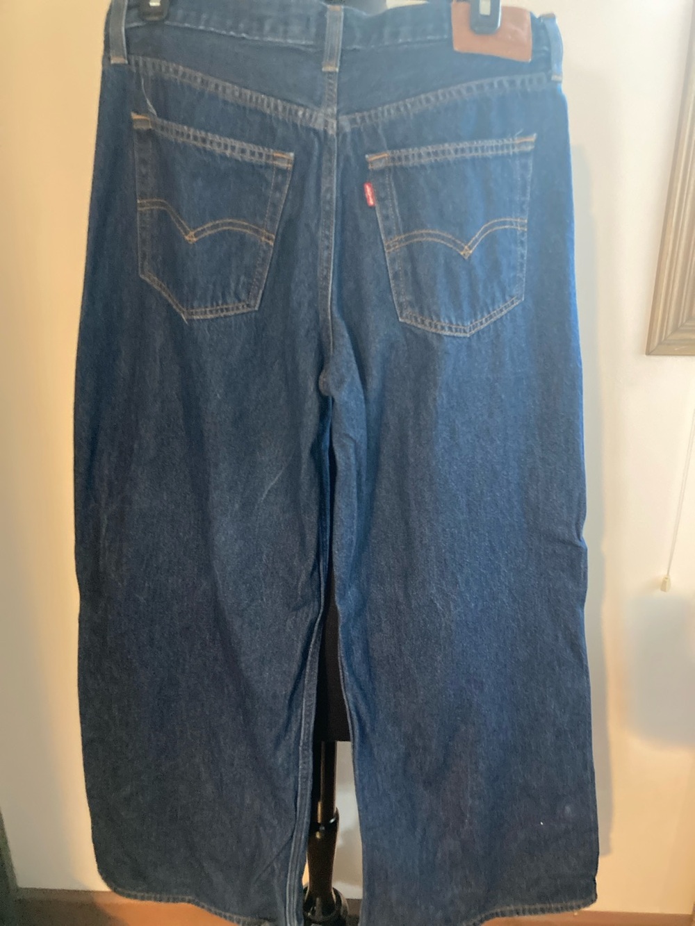 Levi's Premium Baggy Dad Wide Leg Jeans Medium Dark Wash S645 - Picture 3 of 12